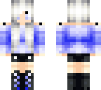 sky blue girl white hair