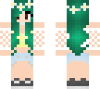 summer green hair girl
