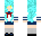 blue hair japanese school girl