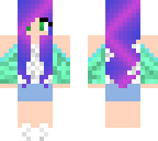 gitter sparkly outfit with purple and pink hair