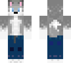 wolf wearing blue pants