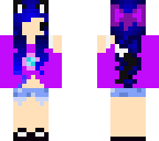 kawaii cat purple chibi