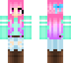 pink hair ombre girl
