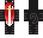 black cat girl red