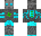 robot blue green skin