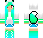 green gradient fox girl