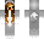chibi wolf girl with mouth