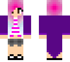 long cardigan and pink hair