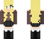 blonde girl in skirt