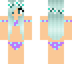 blue hair girl in swimsuit