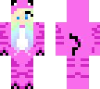 girl with rainbow hair in a kitty onzie