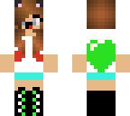 green heart with red tipped hair girl