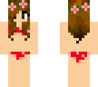 short hair red bikini