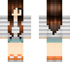 brown hair brown eyes oranage shoes sweater girl