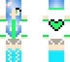 cute gamer girl with blue hiar