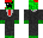 half blown up creeper in tux