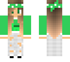 a girl with a green shirt