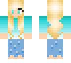 blond girl with long skirt
