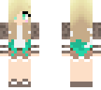 blonde kawaii girl with blue tips