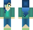 blue haired school girl