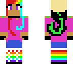 girl with rainbow and black hair