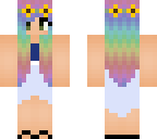 rainbow hair with flower crown
