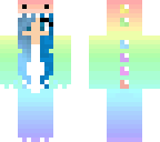 dino onesie blue hair girl