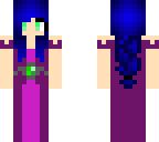 purple dress and blue hair