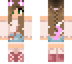 casual cat girl with pink ears