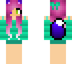 pink purple and green wolf girl