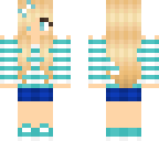 blond with aqua and white stripes