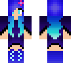 blue hair girl with dress