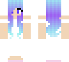 purple and blue hair with white dress