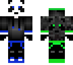 blue and green panda