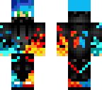 blue fire and orange