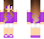 purple clothed brunette