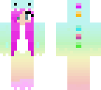 dino girl with pink hair pastel