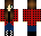 gamer girl red flannel brown hair