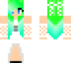 green and teal ombre girl
