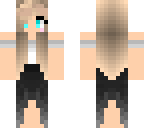 blonde girl with black dress