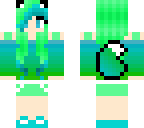 blue green fox girl