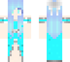 blued haired girl in dress