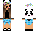 cute  flower panda