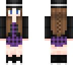 girl with purple dress and fedora