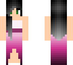 black hair with pink dress