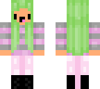 green and pink kawaii girl