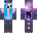 space dino with blue hair