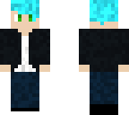 teal hair dark jacket