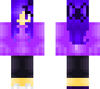 the purple soul with an eyepatch and a bow
