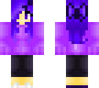 the purple soul with an eyepatch and a bow